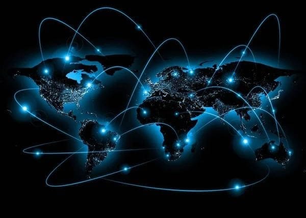 Global debt collection network on a world map